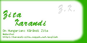zita karandi business card