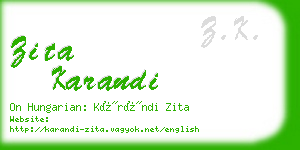 zita karandi business card